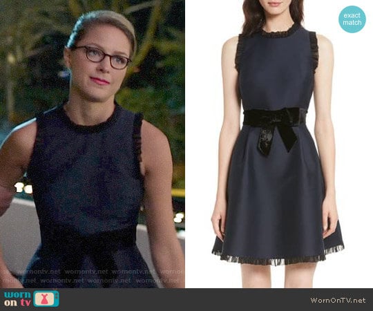 Kate Spade Velvet Bow Dress worn by Kara Danvers (Melissa Benoist) on Supergirl