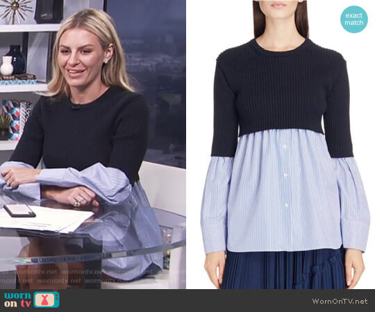 Kenzo Knit Overlay Cotton Blouse worn by Morgan Stewart on E! News