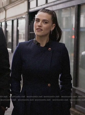 Lena’s navy coat on Supergirl
