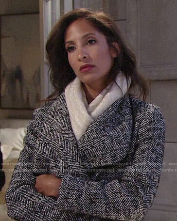 Lily’s herringbone coat on The Young and the Restless