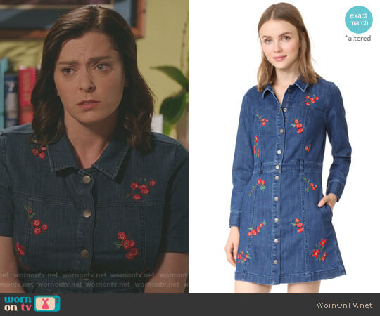 Madewell Denim Snap Front Dress worn by Rebecca Bunch (Rachel Bloom) on Crazy Ex-Girlfriend