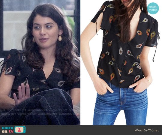 Madewell Belle Silk Top worn by Sabrina Pemberton (Sofia Black D'Elia) on The Mick