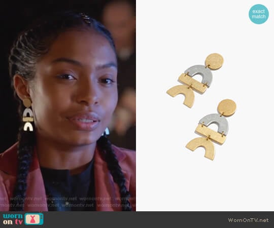 Madewell Flatform Statement Earrings worn by Zoey Johnson (Yara Shahidi) on Grown-ish