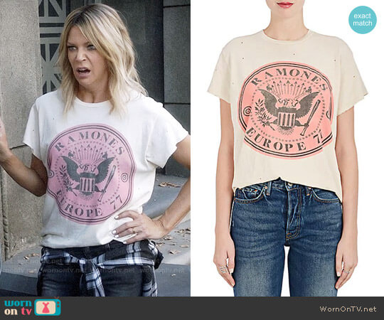 Madeworn Ramones Distressed Cotton T-shirt worn by Mackenzie Murphy (Kaitlin Olson) on The Mick