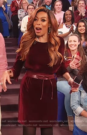Wendy’s bell sleeve velvet dress on The Wendy Williams Show