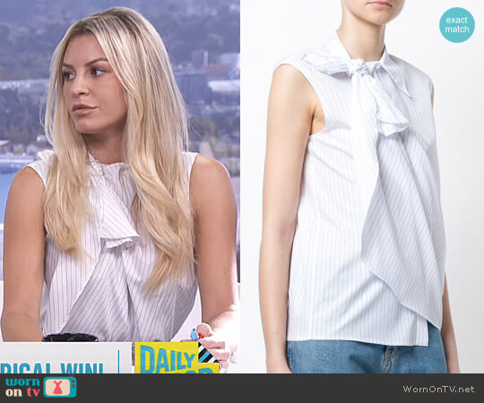 MM6 Maison Margiela Layered Stripe Sleeveless Shirt worn by Morgan Stewart on E! News