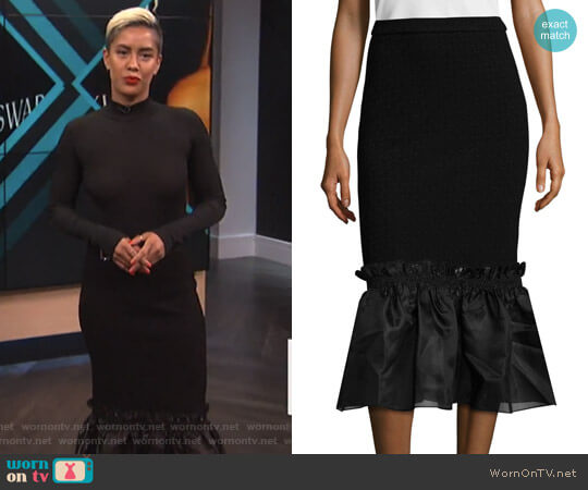 Opening Ceremony Floral Jersey Ruffle Skirt worn by Sibley Scoles on E! News