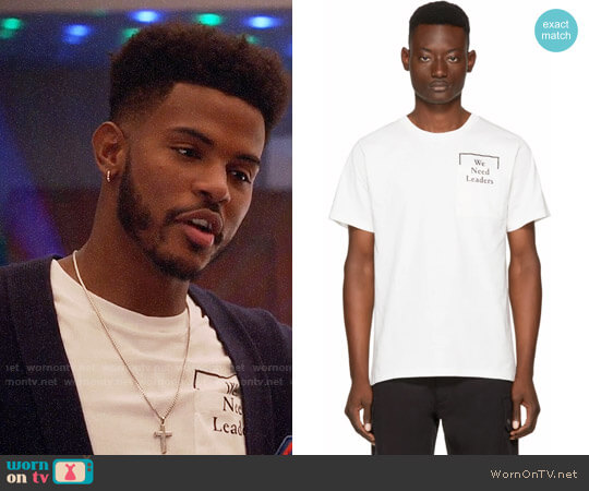 Public School We Need Leaders Cooked T-Shirt worn by Aaron Jackson (Trevor Jackson) on Grown-ish