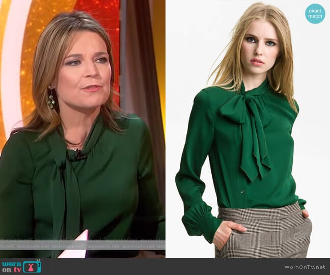 Rachel Zoe Maryna Side Placket Blouse worn by Savannah Guthrie on Today