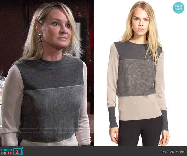 Rag & Bone Marissa Sweater in Medium Grey worn by Sharon Newman (Sharon Case) on The Young and the Restless