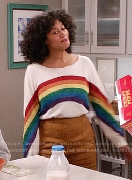 Rainbow’s rainbow sweater on Black-ish