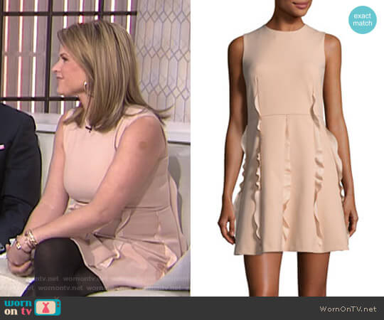 RED Valentino Ruffle Skirt Crepe de Chine Dress worn by Jenna Bush Hager on Today