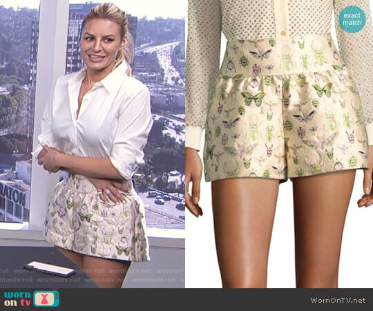 RED Valentino Insect Shorts worn by Morgan Stewart on E! News