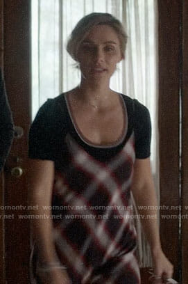Scarlett’s plaid slip dress on Nashville