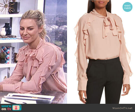 See by Chloe Ruffle Blouse worn by Morgan Stewart on E! News