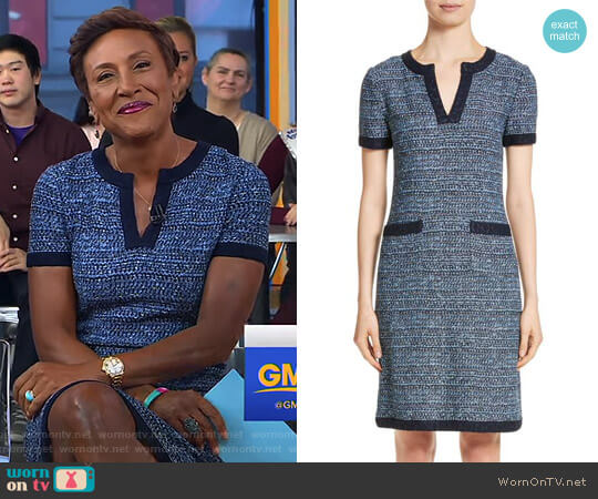 St. John Short Sleeve Knit Dress worn by Robin Roberts on Good Morning America