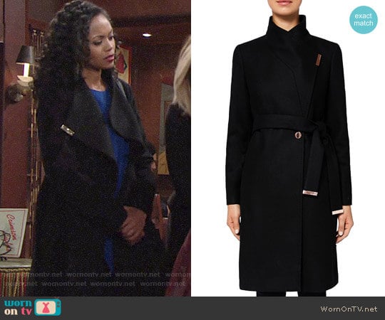 Ted Baker Kikiie Coat worn by Hilary Curtis (Mishael Morgan) on The Young and the Restless