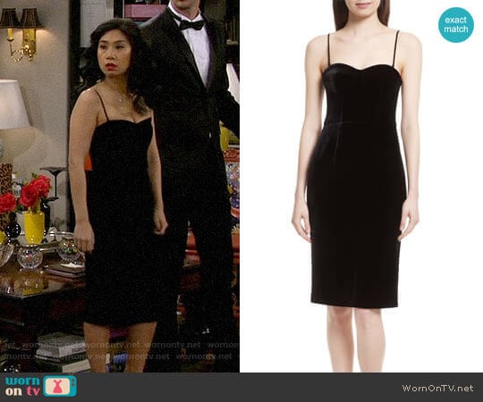 Theory Luxe Velvet Corset Dress worn by Eve Roberts (Liza Lapira) on 9JKL