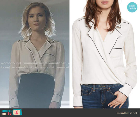 Veronica Beard Worth Silk Blouse worn by The Frost Sisters (Skyler Samuels) on The Gifted