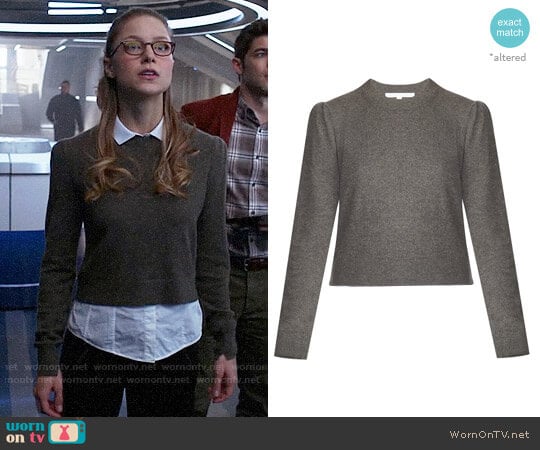 Veronica Beard Jensen Sweater in Army worn by Kara Danvers (Melissa Benoist) on Supergirl