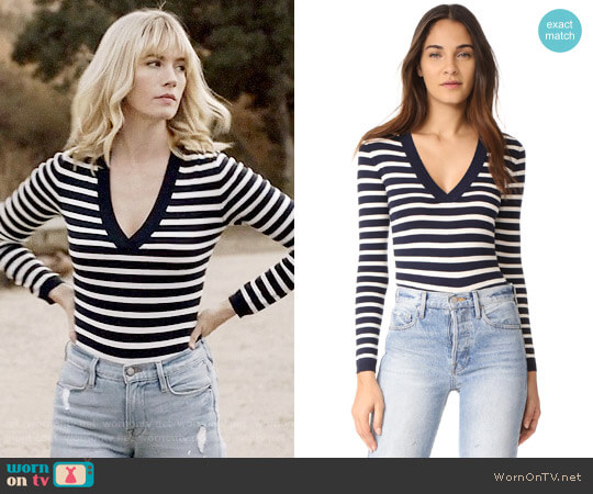 Veronica Beard V Neck Bodysuit worn by Melissa Shart (January Jones) on Last Man On Earth