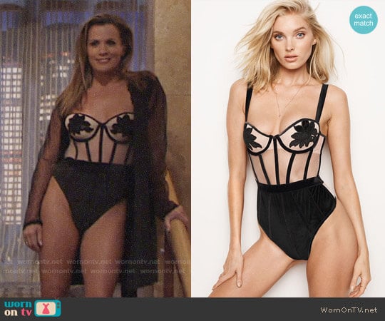 Victorias Secret Velvet Applique Teddy worn by Chelsea Lawson (Melissa Claire Egan) on The Young and the Restless