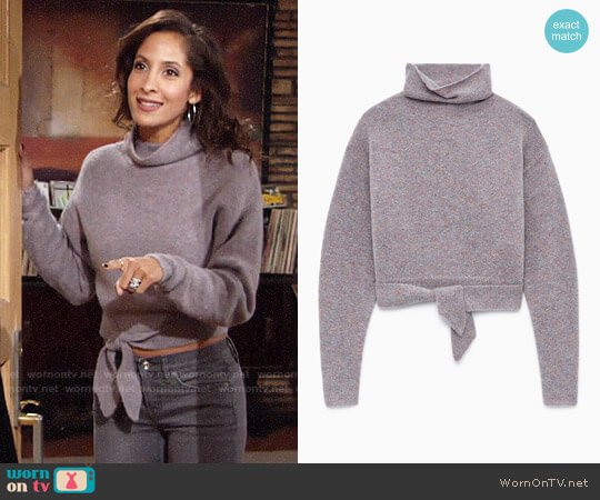 Wilfred Lorin Sweater in Gaspe Mix worn by Lily Winters (Christel Khalil) on The Young and the Restless