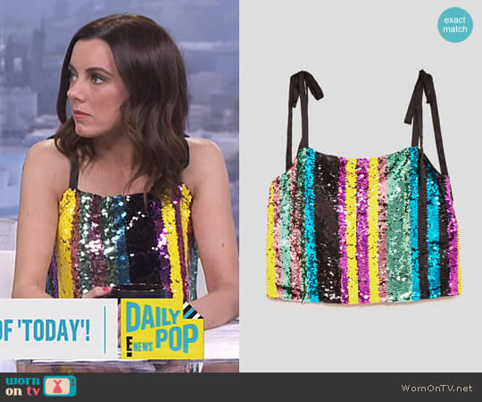 Zara Multicoloured Sequin Top worn by Melanie Bromley on E! News