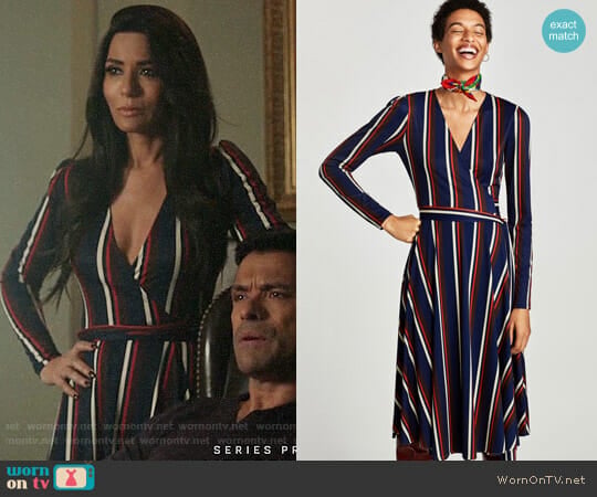 Zara Crossover Dress with Long Sleeves worn by Hermione Lodge (Marisol Nichols) on Riverdale