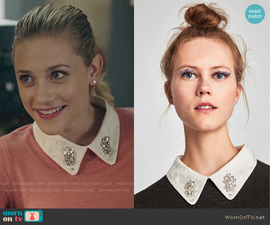Zara Bejewelled Collar worn by Betty Cooper (Lili Reinhart) on Riverdale