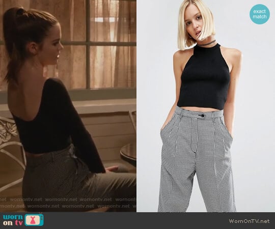 ASOS High Waisted Peg Pants in Gingham Check worn by Callie Jacob (Maia Mitchell) on The Fosters