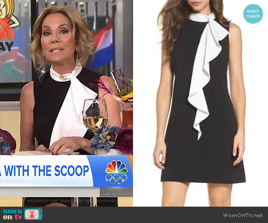 Adrianna Papell Ruffle Collar Shift Dress worn by Kathie Lee Gifford on Today