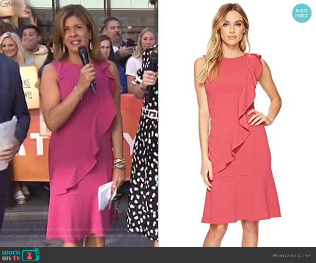 Adrianna Papell Ruffle Crepe Dress worn by Hoda Kotb on Today
