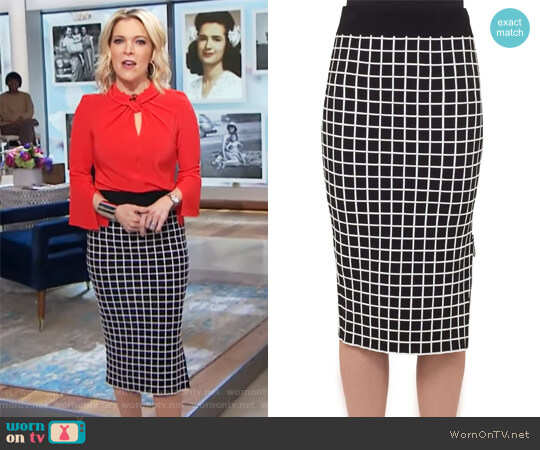 Akris Punto Grid Knit Pencil Skirt worn by Megyn Kelly on Today