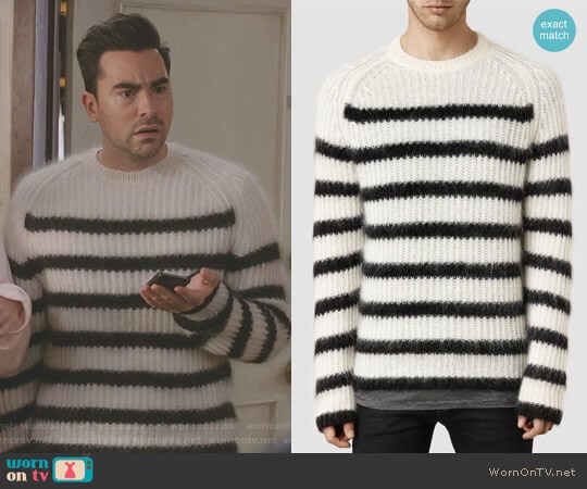 All Saints Breton Crew Sweater worn by David Rose (Daniel Levy) on Schitts Creek