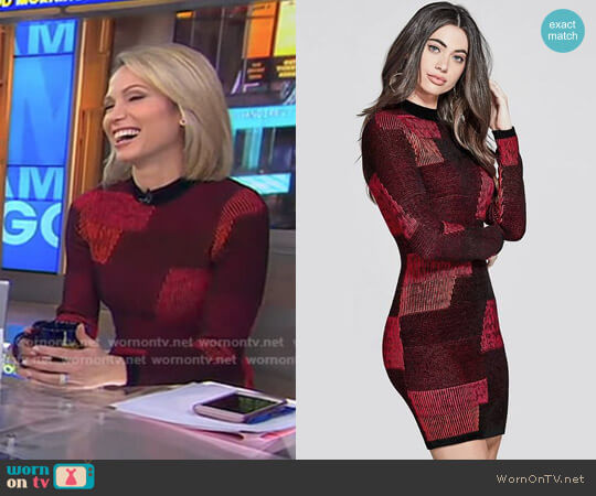 Guess Aubriella Sweater Dress worn by Amy Robach on Good Morning America