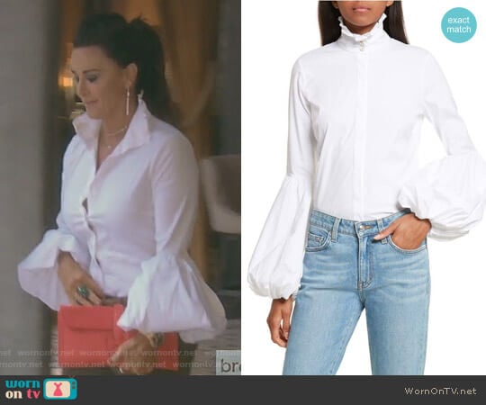 Caroline Constas Jacqueline Blouse worn by Kyle Richards on The Real Housewives of Beverly Hills