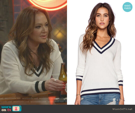 C&C California V-Neck Tipped Sweater worn by Vanessa Cellucci (Leah Remini) on Kevin Can Wait