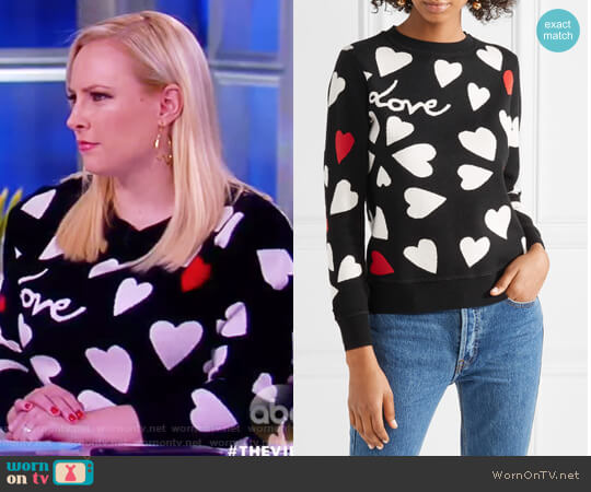 Chinti and Parker Confetti Heart knitted sweater worn by Meghan McCain on The View