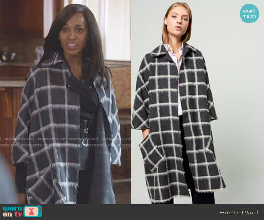 Carolina Herrera - 2017 FW Collection Checked Cloth Cape worn by Olivia Pope (Kerry Washington) on Scandal