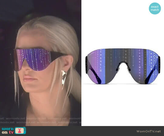 Chanel Shield Runway Sunglasses worn by Erika Jayne on The Real Housewives of Beverly Hills