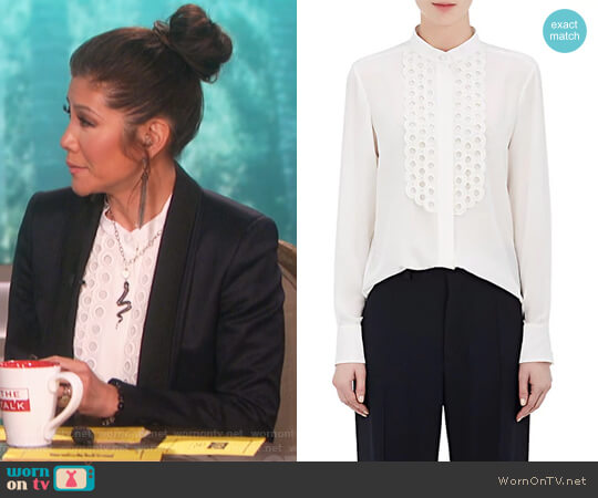 Chloe Silk Crepe De Chine Scalloped Blouse worn by Julie Chen on The Talk