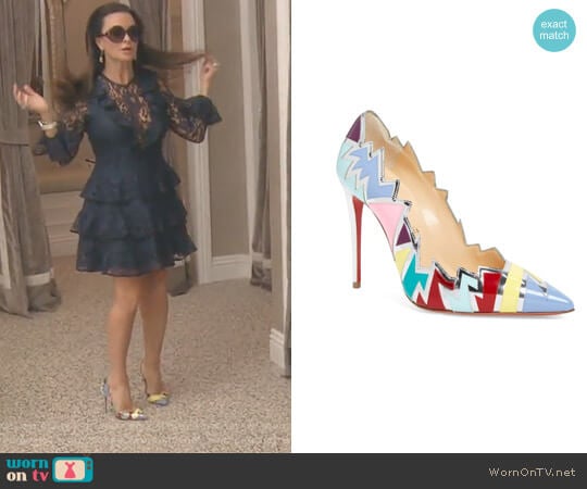Christian Louboutin Explotek Razor Edge Pump worn by Kyle Richards on The Real Housewives of Beverly Hills