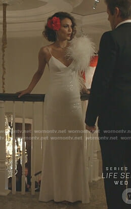 Cristal’s white sequin gown on Dynasty