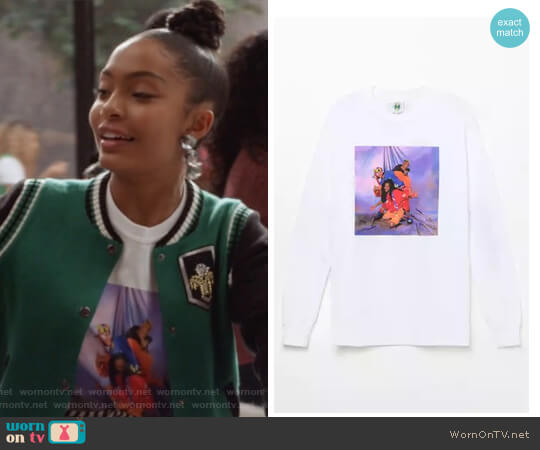 Cross Colours TLC Studio Long Sleeve T-Shirt worn by Zoey Johnson (Yara Shahidi) on Grown-ish
