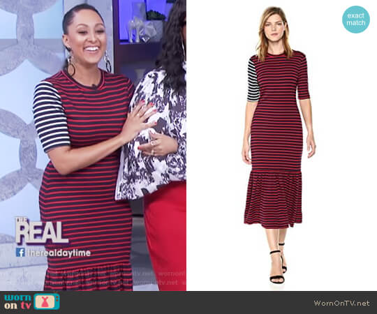 Cynthia Rowley Striped Midi Dress worn by Tamera Mowry on The Real