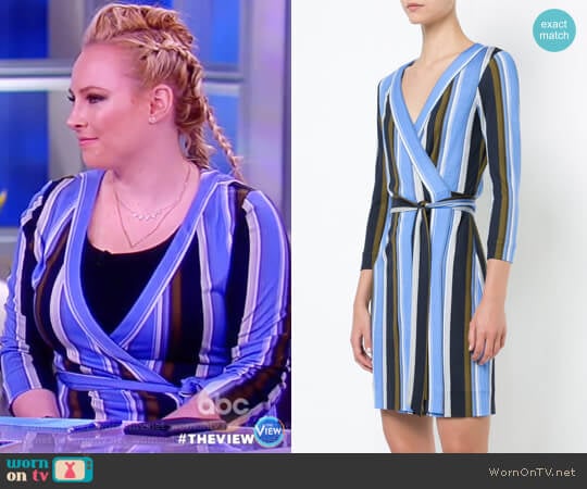 Diane von Furstenberg Sussex stripe wrap dress worn by Meghan McCain on The View