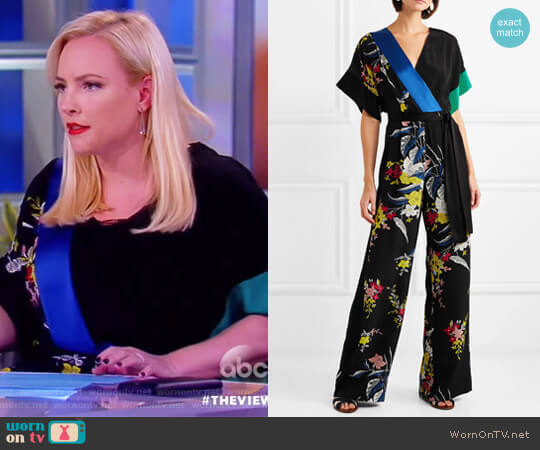 Diane von Furstenberg Faux Wrap Jumpsuit worn by Meghan McCain on The View