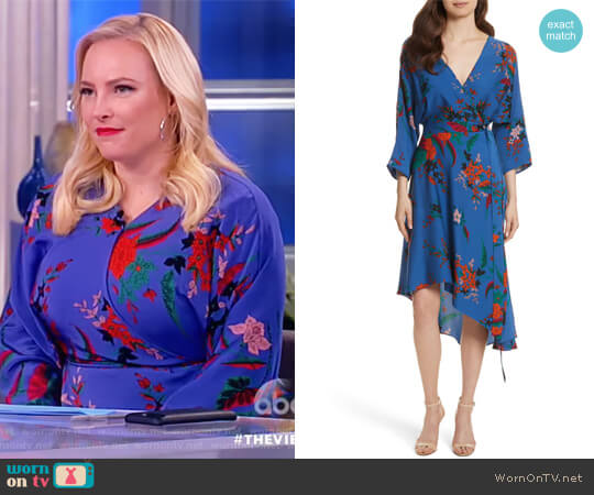 Diane von Furstenberg Silk Asymmetrical Wrap Dress worn by Meghan McCain on The View