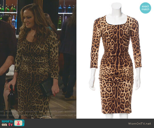 Dolce & Gabbana Leopard Print Dress worn by Vanessa Cellucci (Leah Remini) on Kevin Can Wait